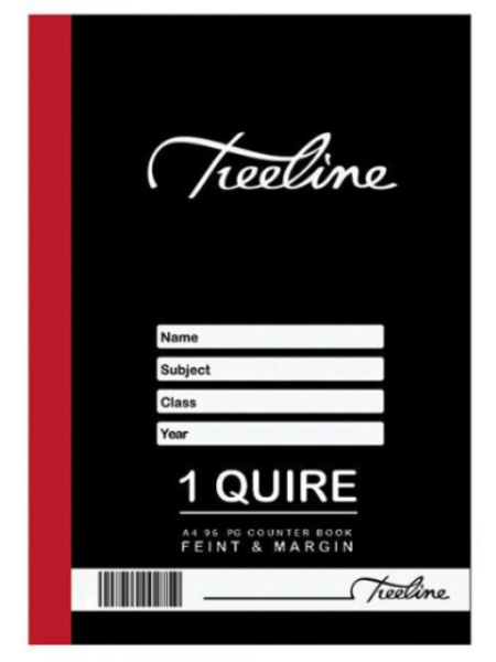 1-quire-book-1.png A4 1 Quire 96 Page Feint and Margin Book - Image 1