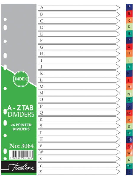 a-z-pvc-dividers.png Index dividers 26-part A 2 Z pvc - Image 1