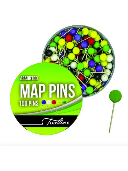 map-pins.jpg Map Pins PVC Assorted Pack of 100 - Image 1